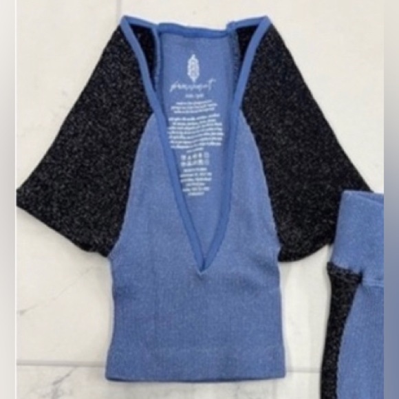 Free People Rise and Shine Bra in Blue Combo NWOT XL - Picture 8 of 8